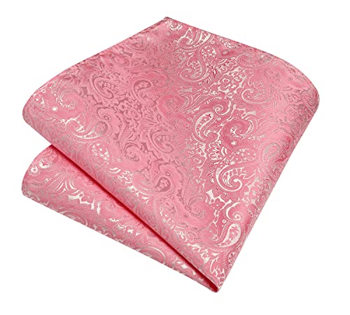 Image of Enlision Ties for Men Floral Tie Handkerchief Cufflinks Set Formal Flower Classic Mens Necktie & Pocket Square Wedding