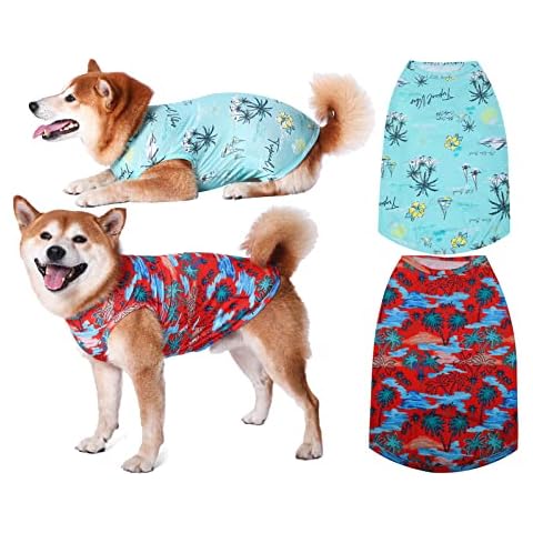 Y-blue Dog Hawaiian Cooling Shirt, UV Protection Cover