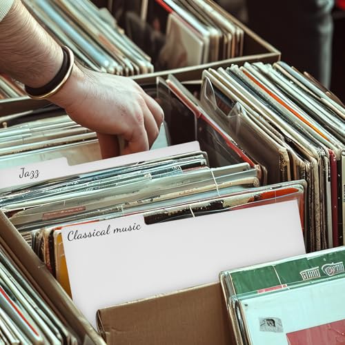 Separadores de vinilos en plástico PP blanco con pestañas, pack de 5 piezas 7