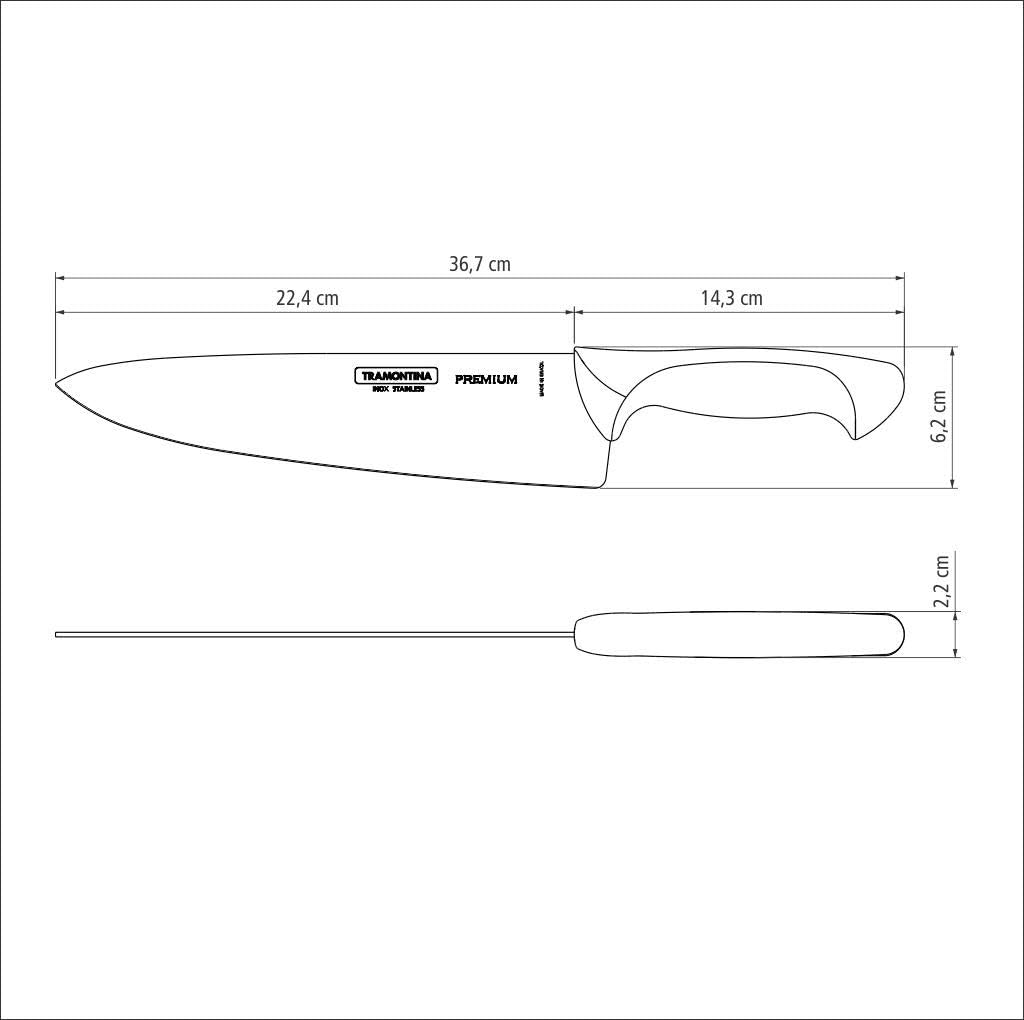 Faca Para Carne 10", Tramontina, Premium 24476180, Branco