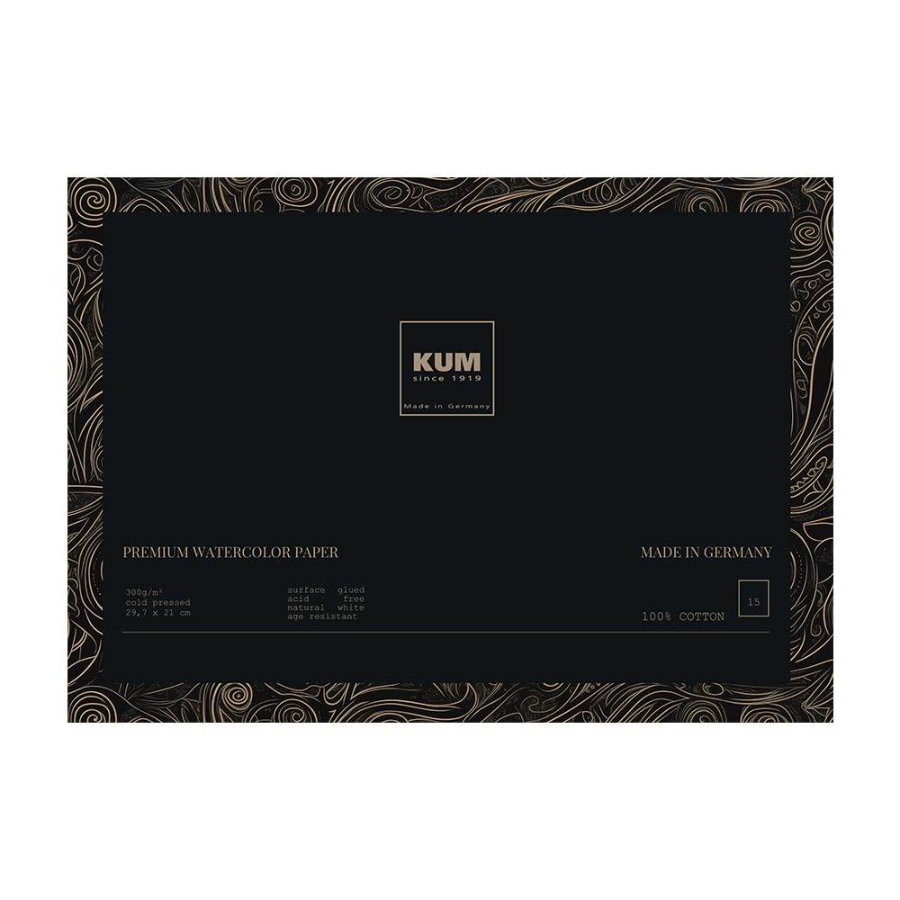 Papier Aquarelle Premium KUM 300 g/m² - 15 Feuilles 100% Coton