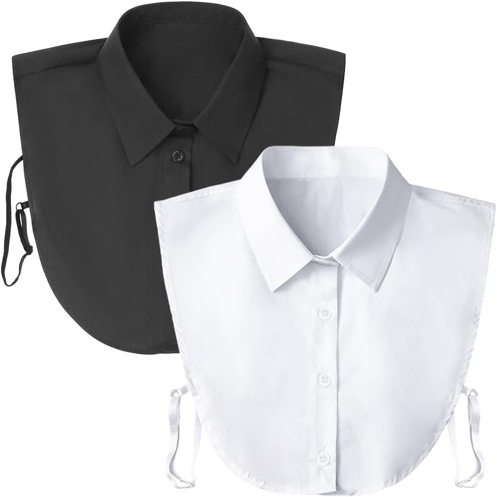 Detachable Dickey Collar Blouse for Women, Fake Half Shirts Faux False Collar for Girls Favors