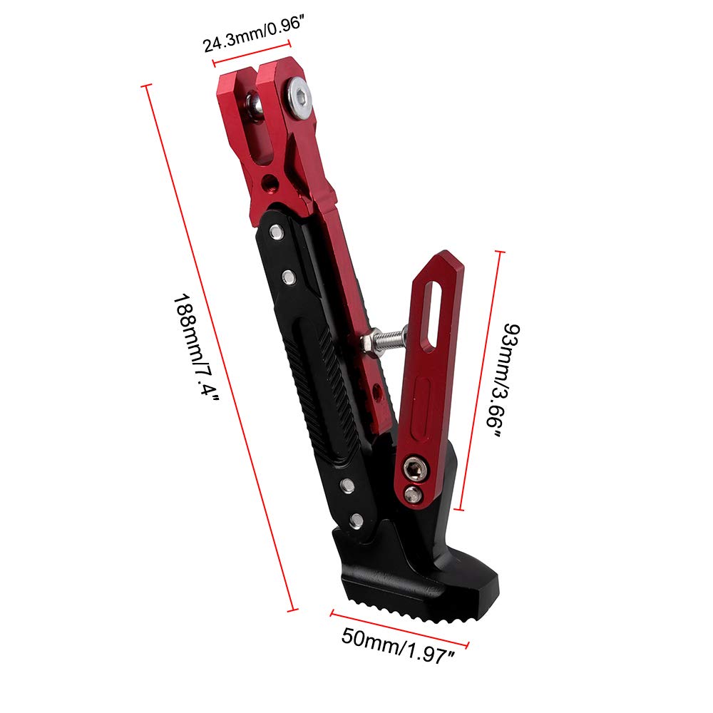 Waase Kickstand Extension Pad For Suzuki Burgman 650 AN650 (2013-2020) - Red CNC Aluminum Foot Plate - View #9