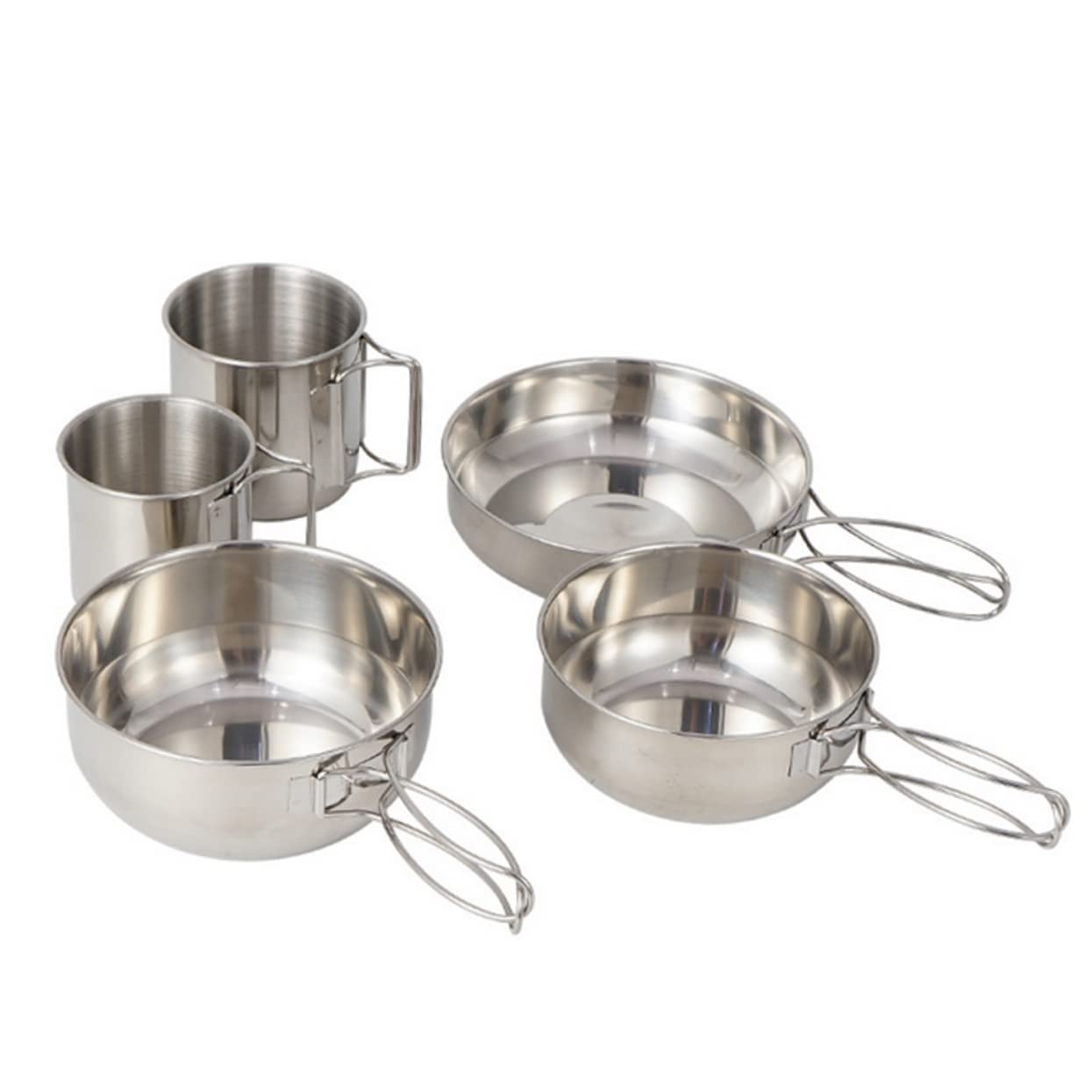 Ensemble de Vaisselle D'extérieur 5 Pièces en Acier Inoxydable Pliable