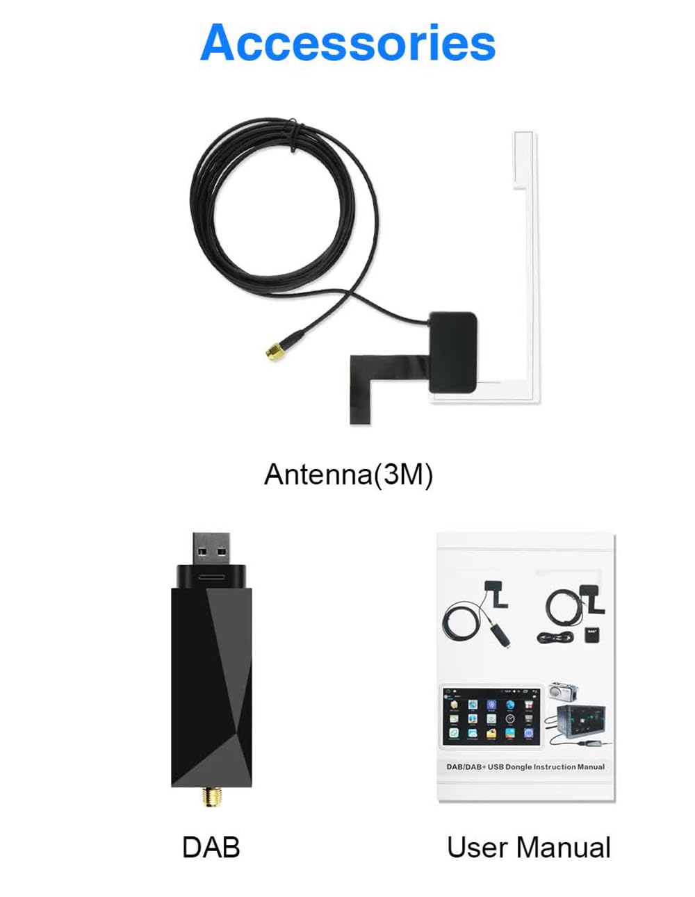 Adaptador digital para coche DAB/DAB+, sintonizador de radio con antena para radio de coche Android
