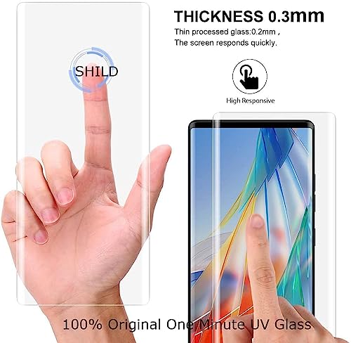 Image of BLACKSHEEP Tempered Glass Design for LG Wing 5G Advanced Border Less Full Edge to Edge UV Screen Protector and Easy Installation Kit (Pack of 1)