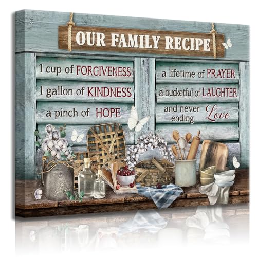 lkjhgf999 Kitchen Canvas Wall Art Retro Rustic Farmhouse Kitchen ...