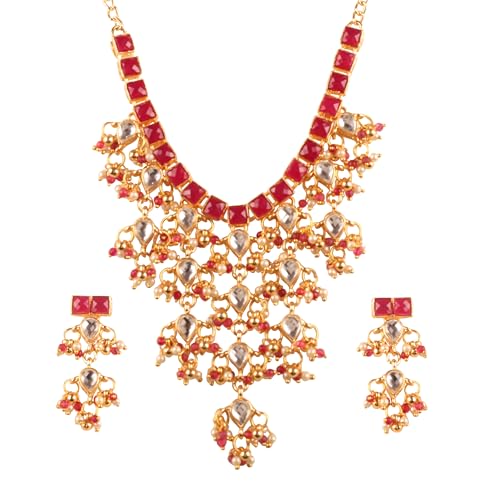 Image of Touchstone Indian Colorful Delicate Desire Traditional Exclusive Designer Jewellery Pendant Sets for Women