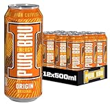 𝐏𝐖𝐑-𝐁𝐑𝐔 Origin Original 12 Pack Big Can Energy Drink with High Caffeine, Taurine and Vitamins - 12 x 500ml Cans - Image 1