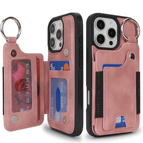 Coque iPhone 16 Pro SailorTech avec porte-cartes et anneau béquille en cuir