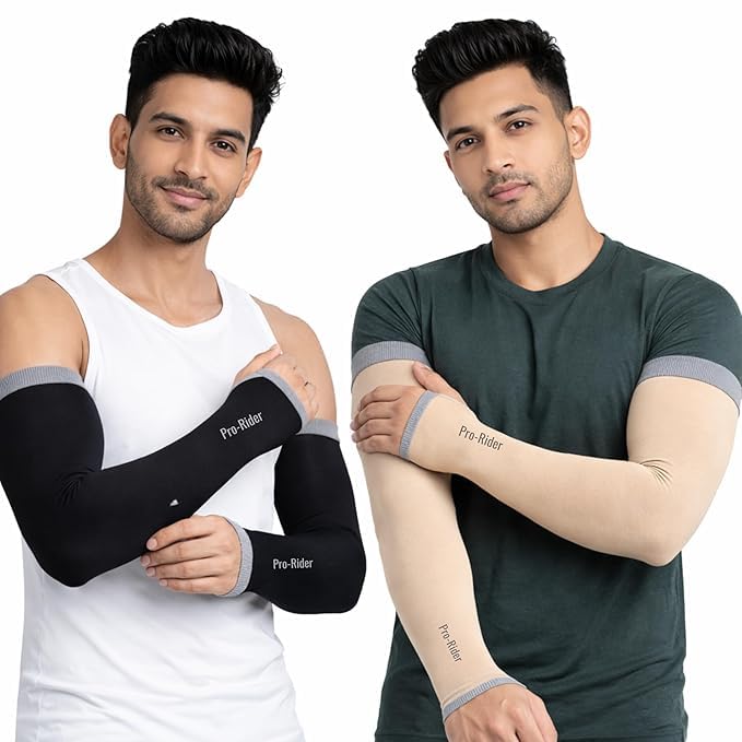 Image of Topibaaz Unisex Arm sleeves with UV Protection for Men and Women Outdoor Indoor Sports UPF 50 Arm Cover with Compression & Cooling Effect Summer Hand Gloves
