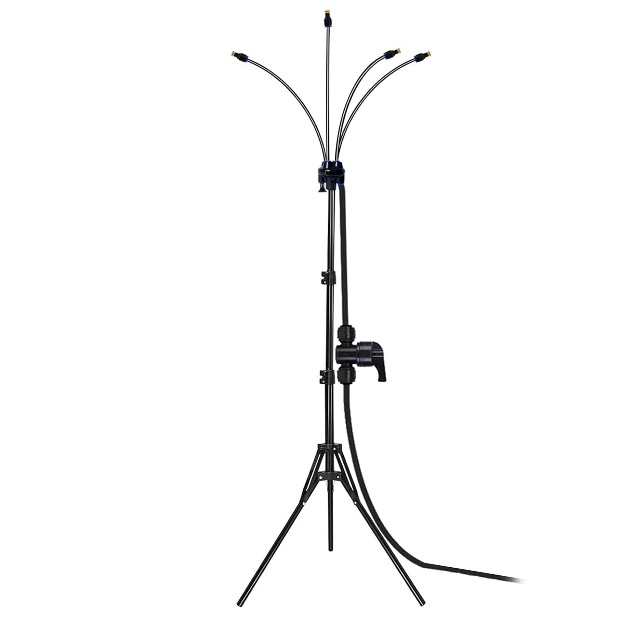 Standvernebler für Außenterrasse, 360° drehbarer Sprinkler, höhenverstellbar, 3-4-5-25 Fuß, Schwarz