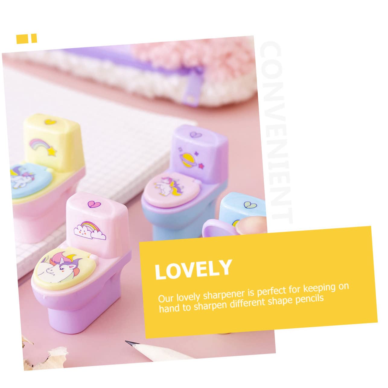 Lurrose 48 Pièces taille-crayon compact pour enfants taille-crayon à main taille-crayon portatif portable bureautique accessoires aiguiseur à main domestique aiguiseurs compacts Plastique