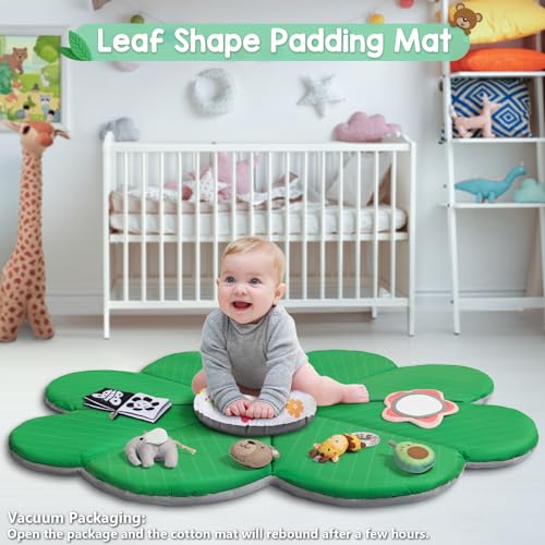 Jyusmile Baby Play Gym Mat, 8-in-1 Tummy Time Mat with 6 Toys, Washable Activity Baby Mat for Visual, Hearing, Sensory, Motor Development, Baby Essentials Gift for Newborn Infant 0-3-6-9-12 Months - Thumbnail 4