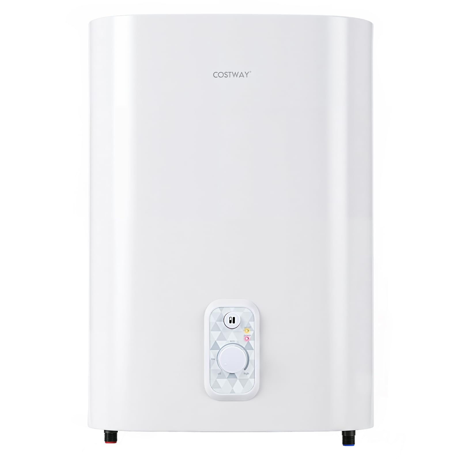COSTWAY Calentador Agua Electrico 25L, Termo Electrico Vertical/Horizontal | Tanque Doble, Temperatura 30-75 ℃, Elemento Calefactor Seco, Válvula Seguridad,Baño Cocina, Blanco
