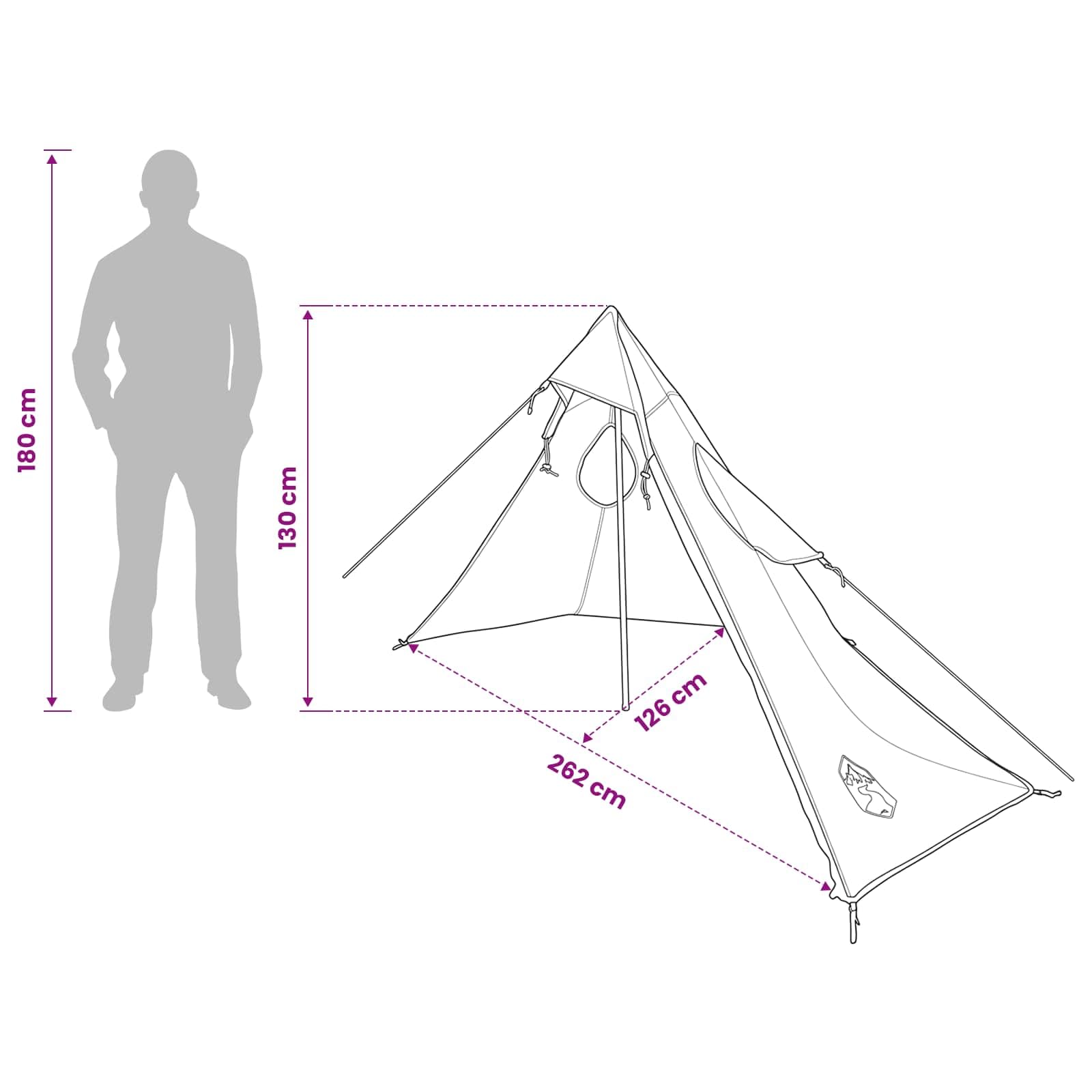 Ponczo przeciwdeszczowe 2 w 1 z kapturem, zielone, 262 x 126 x 130 cm, poliester 185T, powłoka PU, jako narzuta na namiot i ochrona przed warunkami atmosferycznymi, na kemping, wędrówki