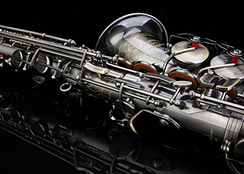 Image of GLORY Engraved Flower Design High Grade Antique Finish Series PR4, E Flat Alto Saxophone with 11reeds,8 Pads Cushions,case,carekit