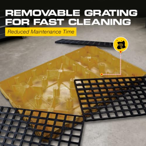 Image of Eagle 6 Drum Spill Containment Pallet with Forklift Pockets, Yellow