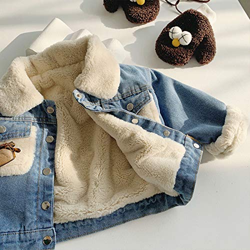Moru Infant Baby Toddler Girl Boy Winter Casual Thick Fleece Lined Denim Jacket Warm Jean Coat Outwear3