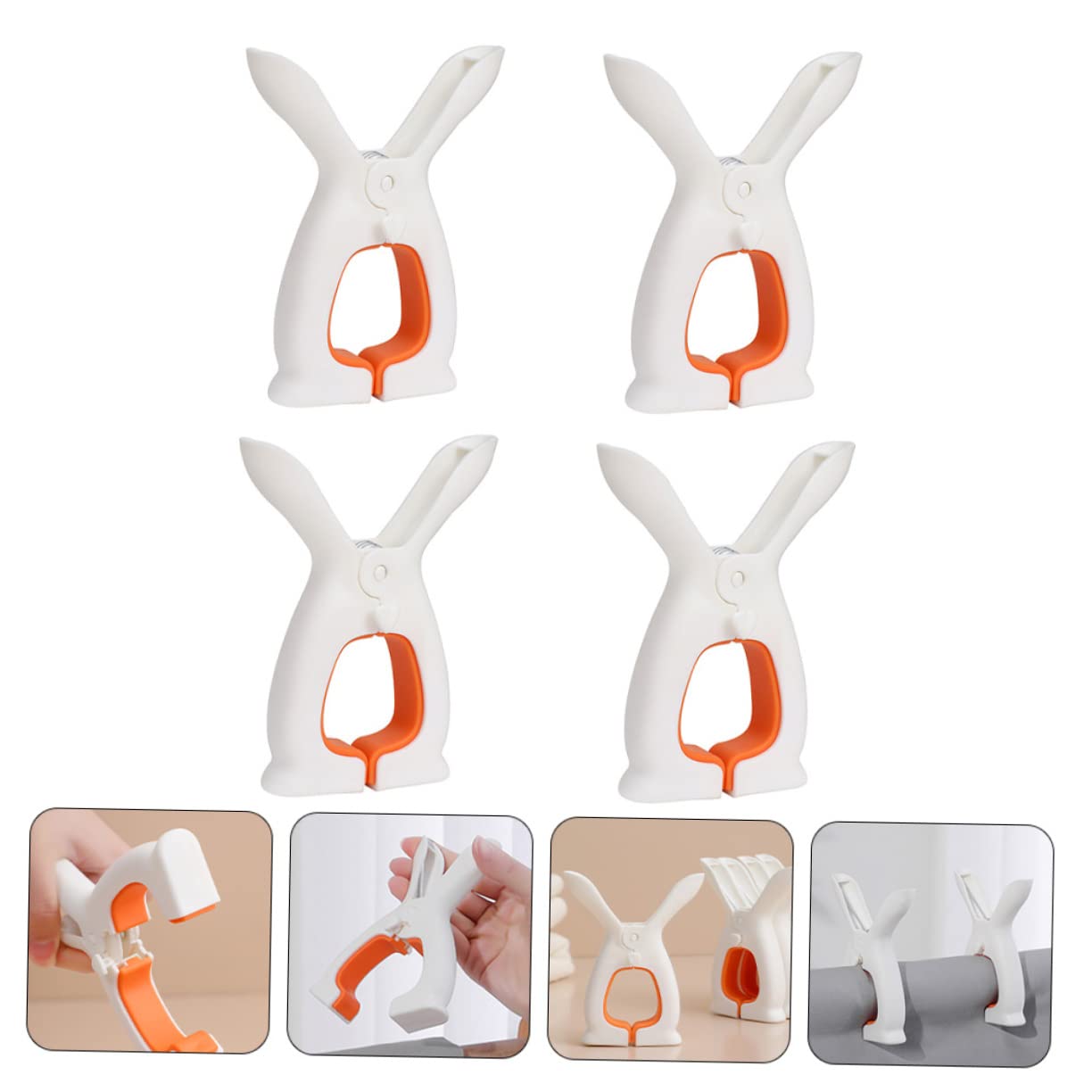 Zerodeko 16piezas Clips Antiviento para Sábanas y Ropa De Diseño De Orejas De Conejo Fijación Segura para Secado Exteriores y Uso Viajes