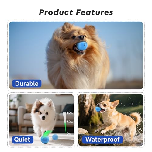 Image of Interactive Small Dog Toy Ball, 2 Inch Smart Jumping Ball for Puppy /Small Dogs, Activated Automatic Bouncing Moving Vibrating, Dog Toy for Small Dogs to Keep Them Busy(Sky Blue)