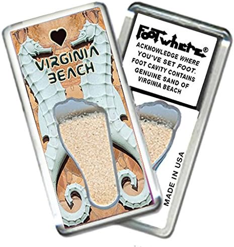 Virginia Beach “FootWhere” Souvenir Fridge Magnet. (VB203 - Sunset Pier) Authentic Destination Souvenir acknowledging Where You've Actually Set Foot. Made in USA image 3