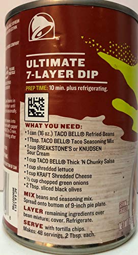 Taco Bell Original Refried Beans 16Oz (6 Pack) #TOP3