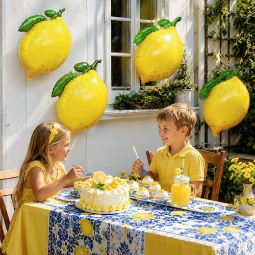 Image of Lemon Foil Balloons She Found Her Main Squeeze Bridal Shower Baby Shower Amalfi Coast Wedding Hawaiian Luau Summer Party Decorations Lemonade Stand Supplies Freshly Graduated Lemon Themed Party Decor