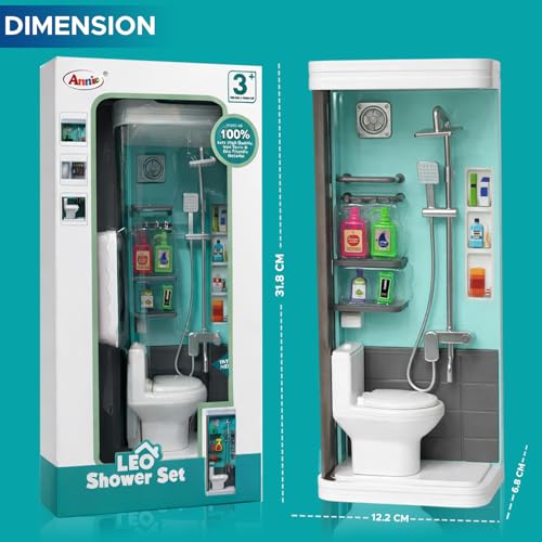 Image of NHR Baby Doll Shower Set with Functional Shower for Kids, Mini Pretend Bathroom Toy Set with Toy Bottles & Accessories, Role Play Learning Toy for Toddlers & Girls (2+ Years)