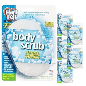 HartFelt Bath Sponges for Shower | Oval Body Wash Scrubber for Exfoliating Skin | Clean and Refresh Body, Back & Arms | Chemical-Free Body Sponge | Made in USA – Pack of 6