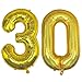 DIWULI, XXL Palloncini Numero 30, Palloncino 30 Anni Decorazioni, Oro Pallone in Foil Numeri Gonfiabile Grande Gigante Ragazzo Ragazza, 30° Compleanno Decorazione, Matrimonio, Festa, Anniversario