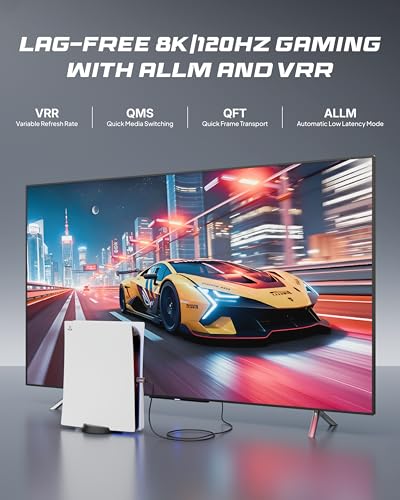 Image of FEDUS Fiber Optic HDMI Cable 20 Meter 8K@60Hz 4K@120Hz in-Wall Rated HDMI 2.1, 48Gbps Ultra High Speed Slim Flexible HDMI to HDMI Cable cord with Dolby Vision Atmos, HDR, eARC, HDCP TV, Soundbar