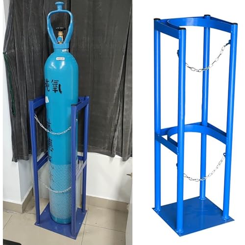 Soporte para bombonas de Gas de Alta Resistencia de 40 L - Estante Grande de Acero para Almacenamiento de Botellas de oxígeno con Cadena de Seguridad, Soporte Comercial p,8-27cm-35cm Wide