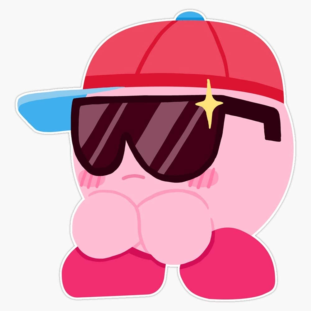 Cool-Cat Kirby Sticker Decal Vinyl - Peel and Stick to Any Smooth Surface