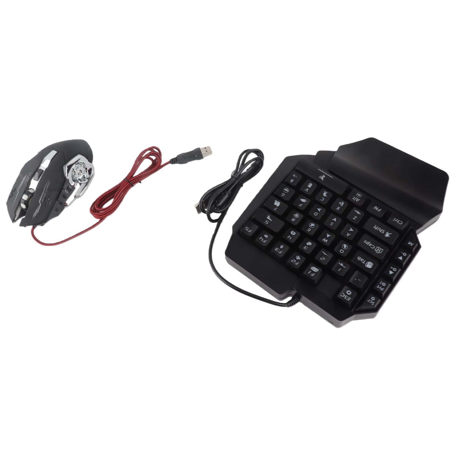 Combo de teclado y mouse para juegos, teclado mecánico retroiluminado con cable con soporte para teléfono, consola de juegos convertidor para win2000, winXP, ME, Vista7, Vista8, etc. (Mix lite+F6+G2)