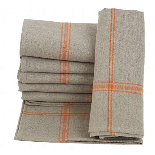 LINANDELLE - Lot de 6 Torchons de Cuisine Pur Lin Normandie -