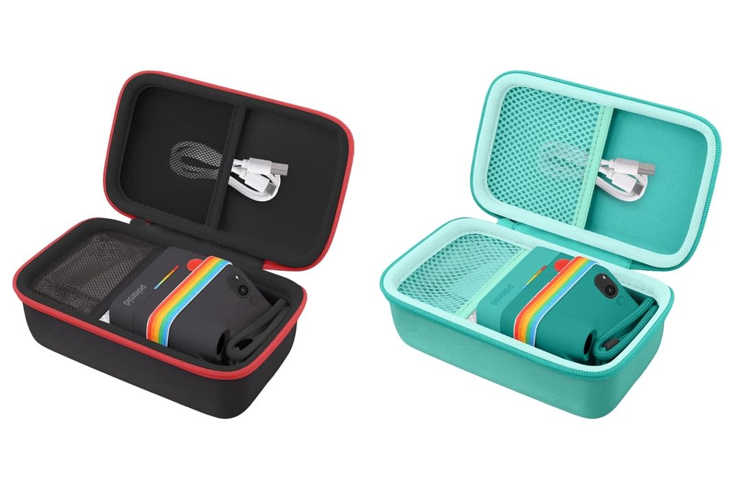 Khanka Custodia per Polaroid Go Gen 3/Gen 2/Go Mini - Nero + Verde menta