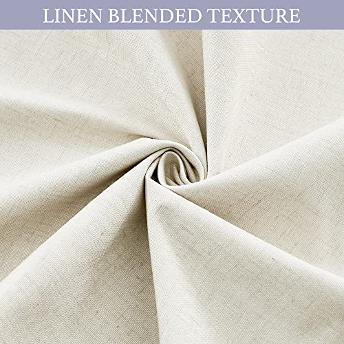 Image of RYB HOME 100% Blackout Curtains for Small Window, Linen Textured Blend Insulating Privacy French Door Curtains Tie Up Shades for Kitchen Storage Cabinet Basement, W 12 x L 40, Ivory, 1 Panel