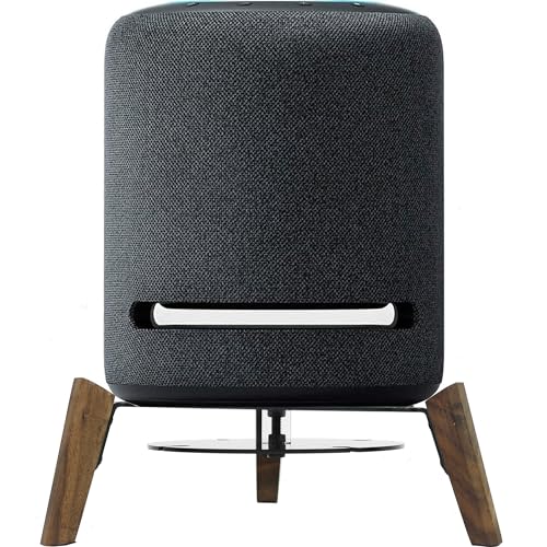 Alloery Universal Desktop Speaker Stand for Echo Studio,Echo Sub,Homepod 2 and All Suitable Sized Speakers,Wood Stand Protect Speaker Sound Better Stable Wooden Mount Holder (Black Walnut)