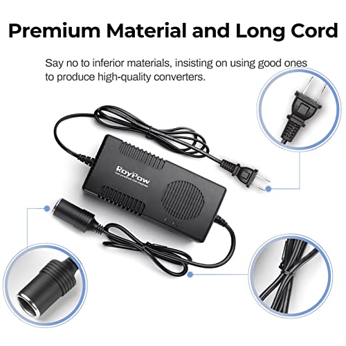 Roypow Ac To Dc Converter, 120W(Max 150W) 120V/110V To 12V/10A Cigarette Lighter Socket Ac/Dc Adapter Power Supply For Inflator, Car Refrigerator, Car Vacuum Cleaner #TOP3