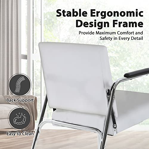 Borgeby Barber Chair Hair Salon Chair Auto Reclining Chair Tattoo Chair With Auto-Recline Seat Back, Height Adjustable, Heavy Duty Steel Frame Hair Salon Equipment For Hair Stylist(White) #TOP5