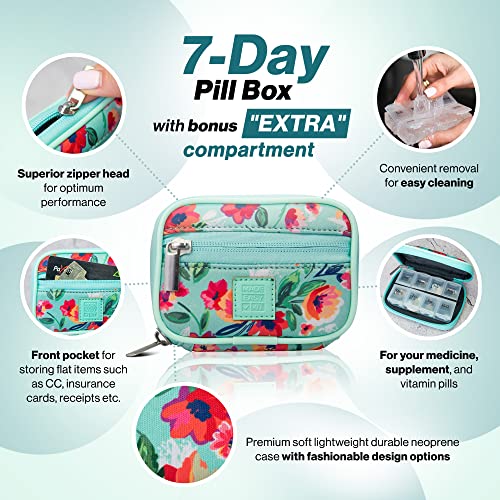 Image of Made Easy Kit Pill Case - Weekly Medicine Organizer with Removable Seven-Day Vitamin & Supplement Box (Teal)