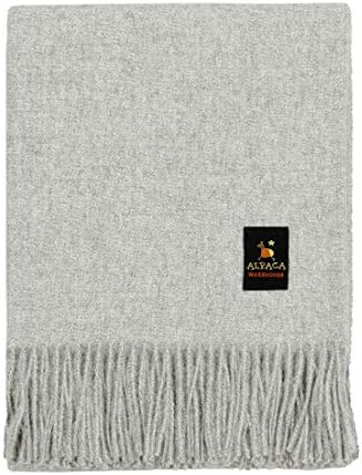 100% Alpaca Wool Blanket Throw Solid Color Design – Best Undyed Pure