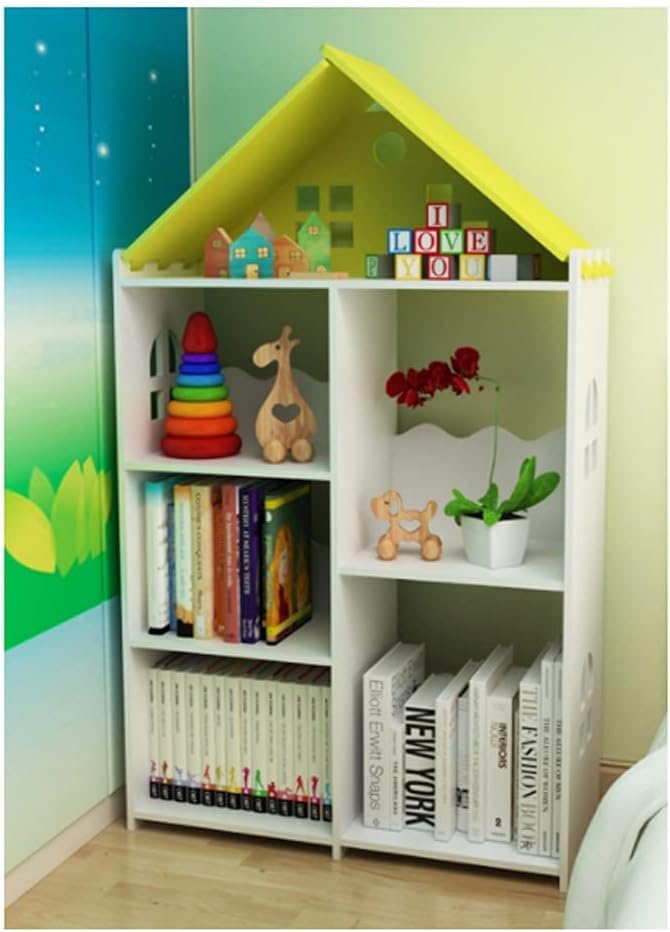 Bibliothèque enfant château jaune et blanc pour créer un coin lecture ludique