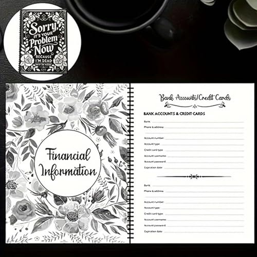 Binder Organizzatore di end of Life Planner, scusa è il tuo problema ora perché sono morto, Cartella di lavoro del bilancio del diario per i desideri finali, Organized Final Will Congimi Guida alla ca - immagine 9
