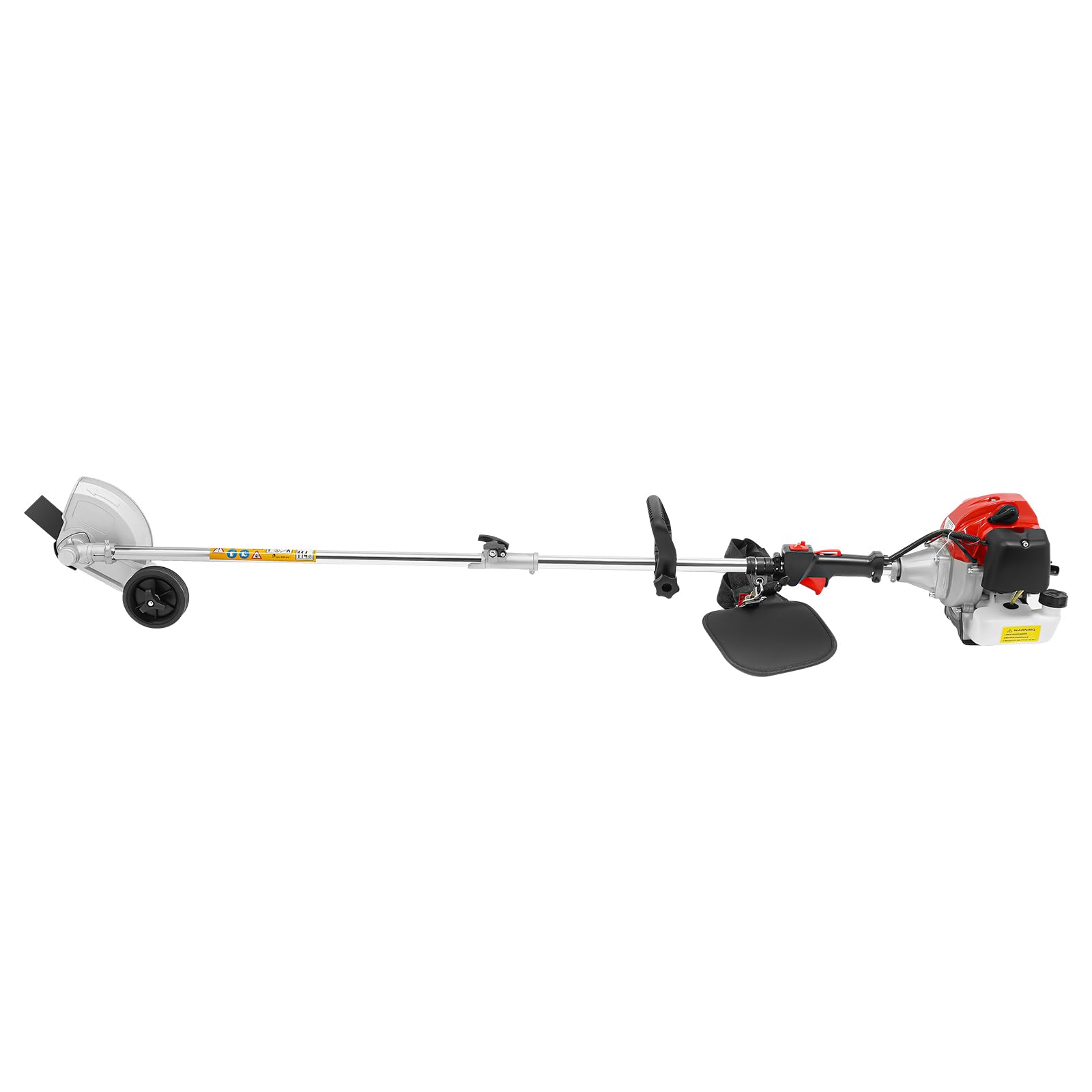 Cortacésped de gasolina, soporte lateral, cortacésped manual, polipropileno, aluminio, manganeso, acero, nailon, 43 cc, 1,25 kW, 8500 umin, 1000 ml, depósito de combustible de 1,75 m de longitud