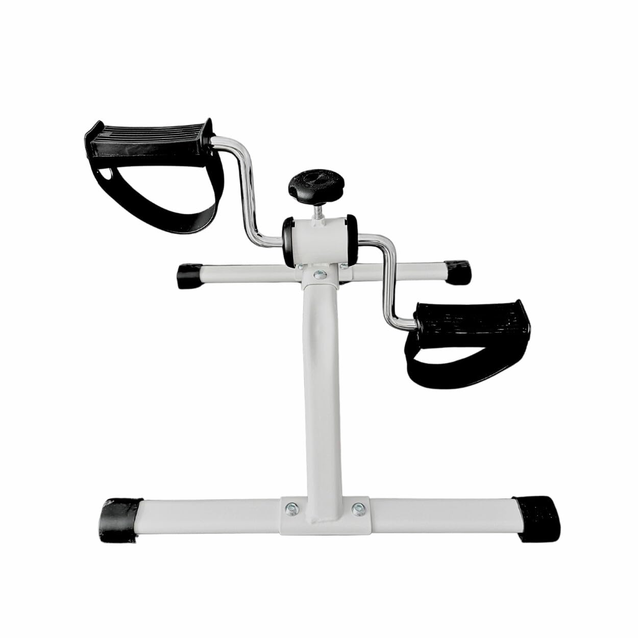 vanrakshak mini exercise bike - compact stationary pedal exerciser for home & office - adjustable resistance, lightweight, portable, & easy to use - ideal for leg & arm workout white and black