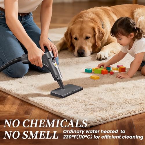 Image of Steam Cleaner,15s Heat-Up,1.5L Tank,6-Level Adjustable Handle,Steamer for Cleaning,Portable Steamer for Cleaning with 20PCS Accessories,Steam Cleaner for Home,Car