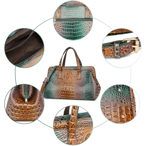 Image of Makcr Joacbv Women Fashion Crocodile Print Handbag Shoulder Satchel Top Handle Crossbody Bag