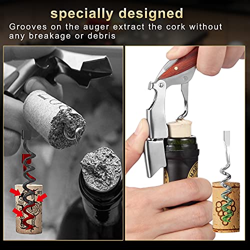 Hisip Wine Bottle Opener Upgrade Corkscrew Phoenix Design Red Dot Award Crafted Rosewood Handle, Quick Stainless Steel Wine Key For Beers And Wine Bottles, Christmas Gift For Waiters Bartenders #TOP1